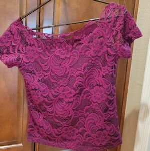 Burgundy Off Shoulder Top